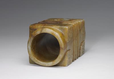 图片[3]-Jade cong tube with patterns added in the Qing dynasty, Longshan-Qijia system (2200-1700 BCE)-China Archive